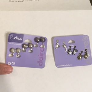 Claire’s Silver Clip-on Earrings